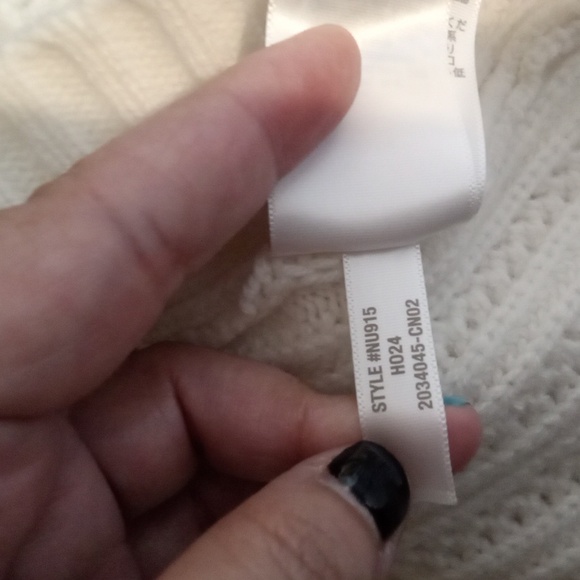 Madewell Pointelle Stitch Mockneck Sweater Ivory Wool Heritage Womens Xs - Picture 6 of 9